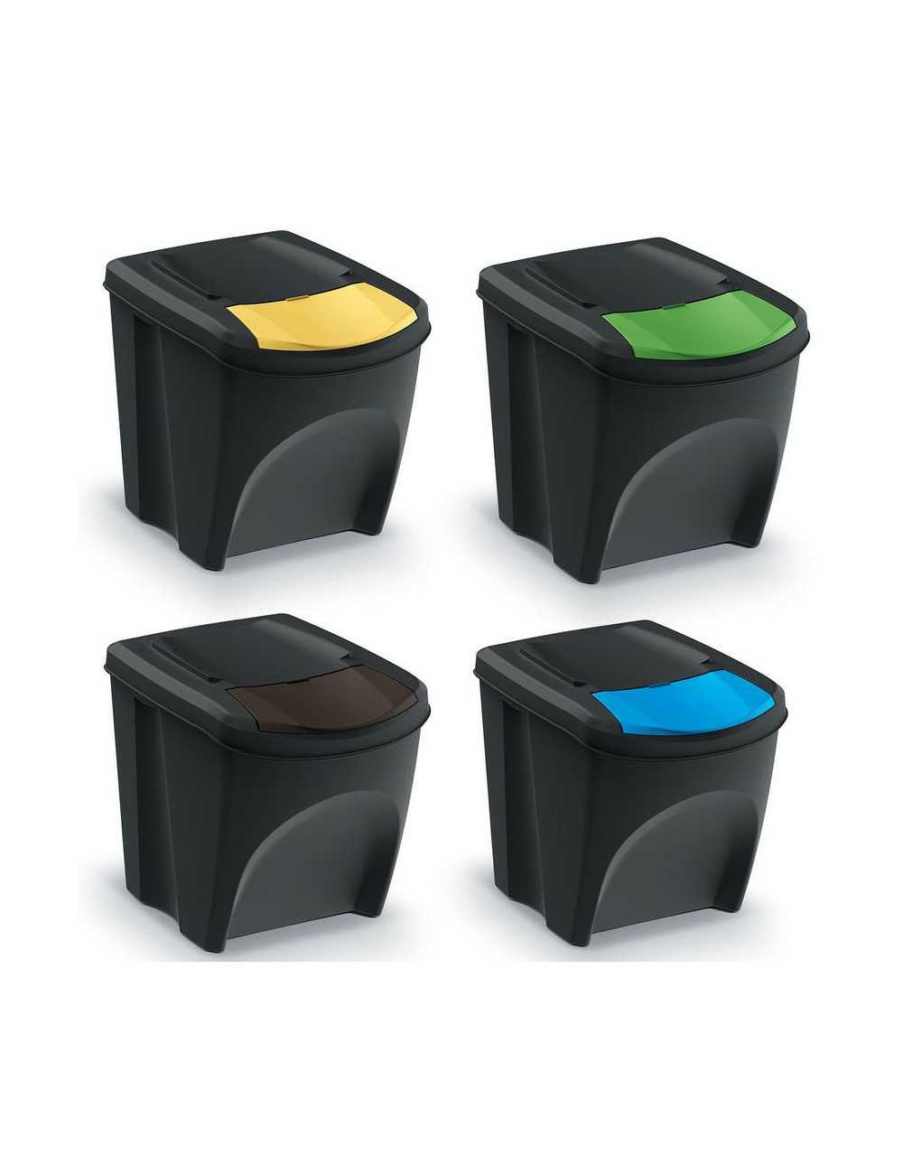 KEDEN KOSZ NA ŚMIECI SORTI BOX - CZARNY RECYKLING*