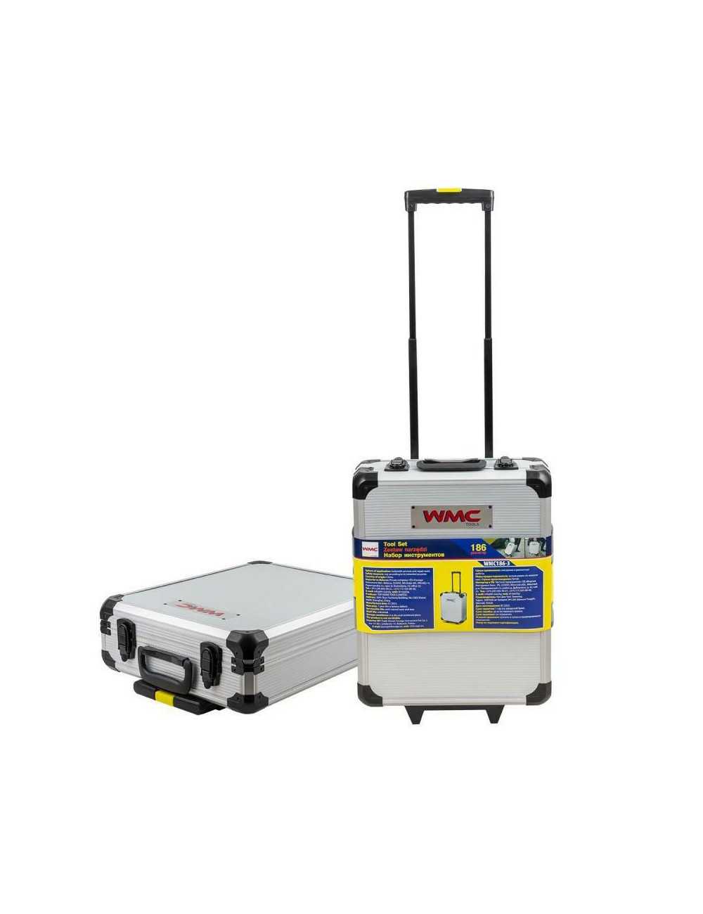 ZESTAW KLUCZY  186el. WALIZKA NA KÓŁKACH  WMC