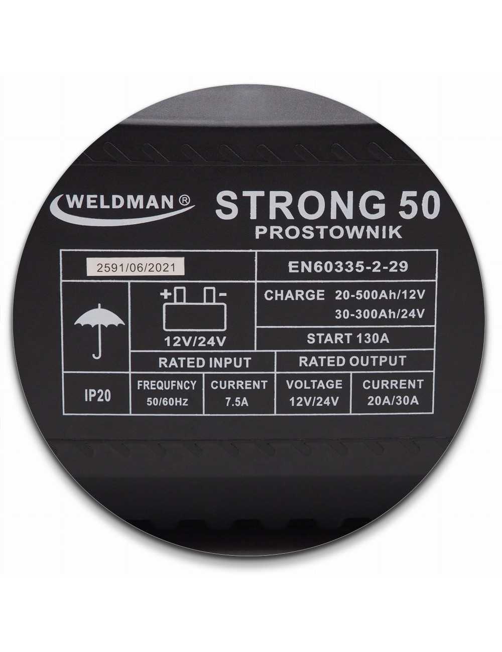 PROSTOWNIK WELDMAN STRONG 50 Z ROZRUCHEM 12V 24V