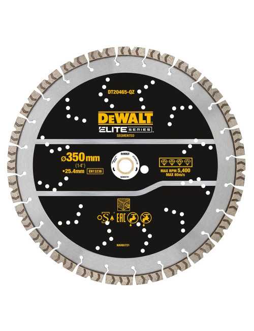 TARCZA DIAMENTOWA SEGMENTOWA BETON ZBROJONEGO 350 25,4MM ELITE DEWALT DT20465-QZ
