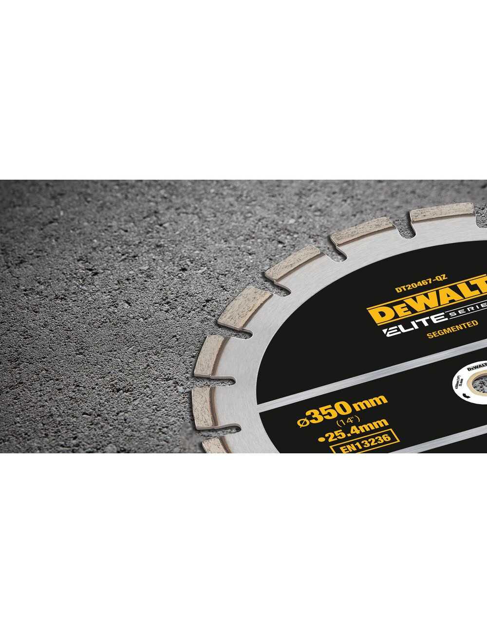 TARCZA DIAMENTOWA, SEGMENTOWA BETON ASFALT 350 25,4MM ELITE DEWALT DT20467-QZ