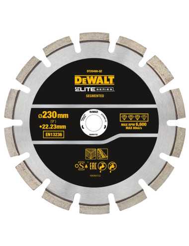 TARCZA DIAMENTOWA SEGMENTOWA BETON ASFALT 230 25,4MM ELITE DEWALT DT20466-QZ