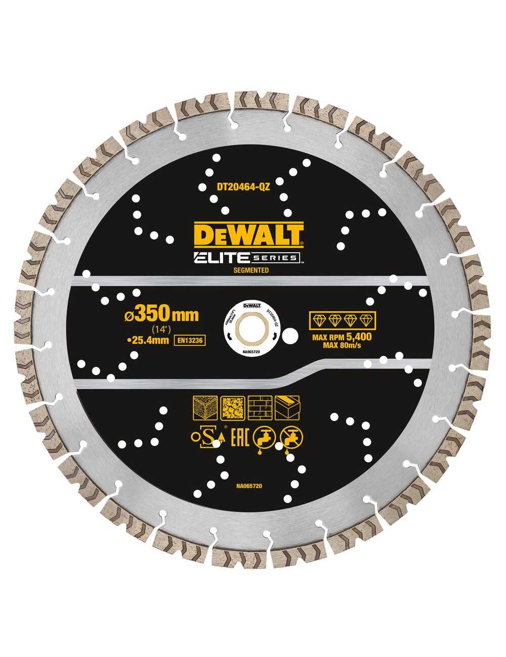 TARCZA DIAMENTOWA SEGMENTOWA BETON 350 25,4MM ELITE DEWALT DT20464-QZ