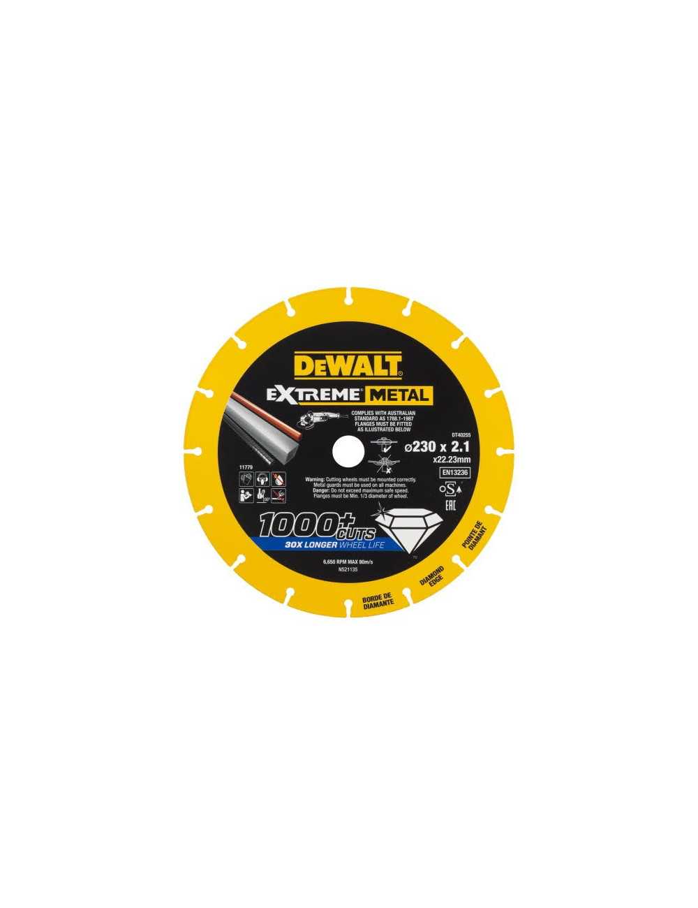 TARCZA DIAMENTOWA DO CIĘCIA STALI O ŚREDNICY 230MM DEWALT DT40255