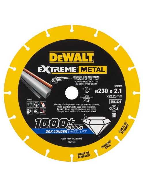 TARCZA DIAMENTOWA DO CIĘCIA STALI O ŚREDNICY 230MM DEWALT DT40255