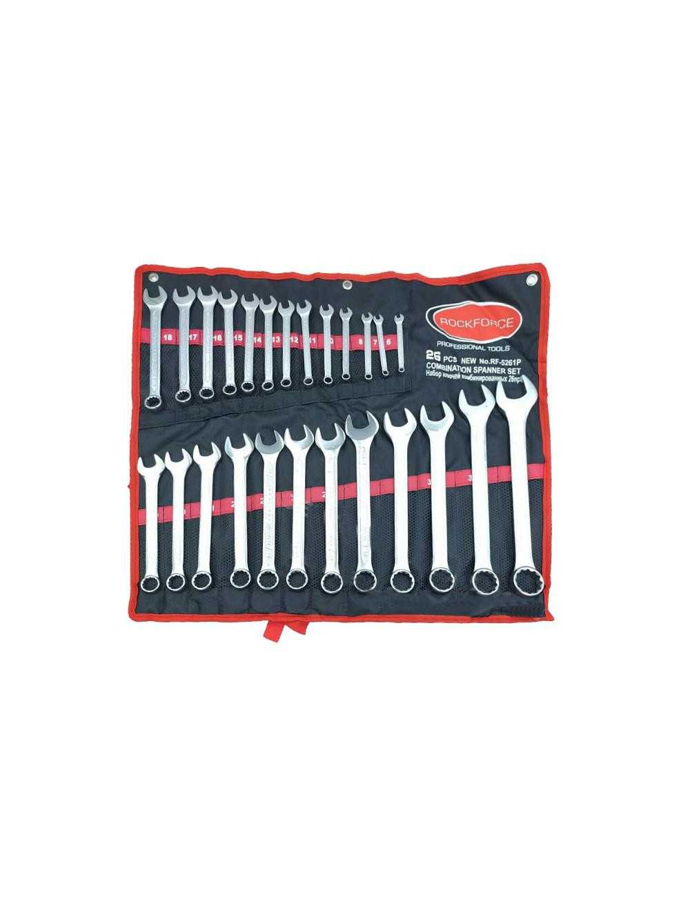 ROCKFORCE ZESTAW KLUCZY  PŁ-OCZ. 25szt. (6-36mm)