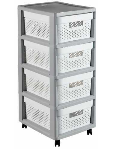 CURVER REGAŁ INFINITY KD 4X11L AŻUROWY  SZARY BIAŁY