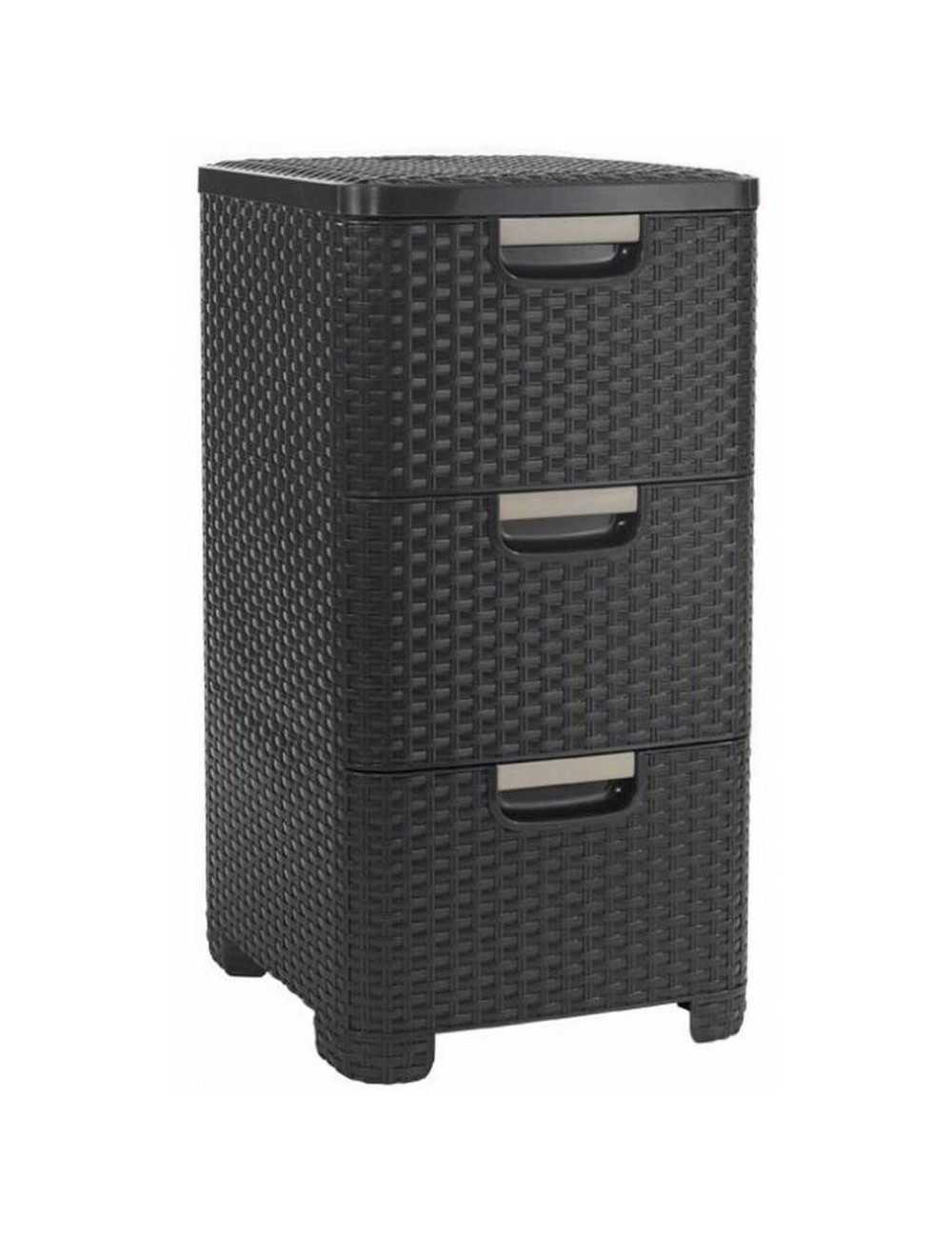 CURVER REGAŁ Z 3 SZUFLADAMI 3x14L CIEMNY BRĄZ