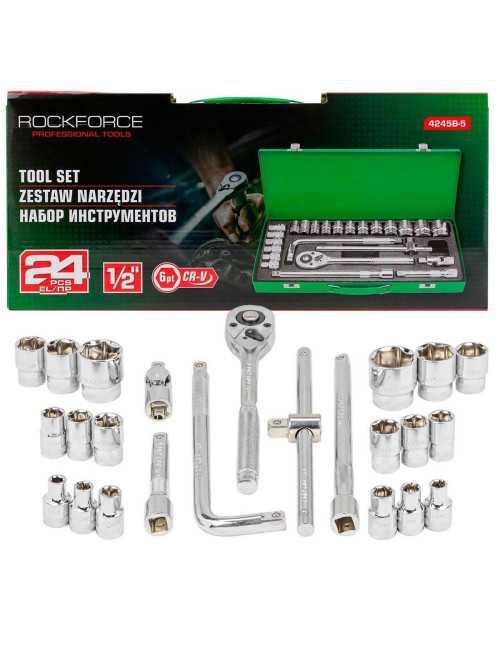 ROCKFORCE ZESTAW KLUCZY  24el. 1 2"  RF-4245B-5