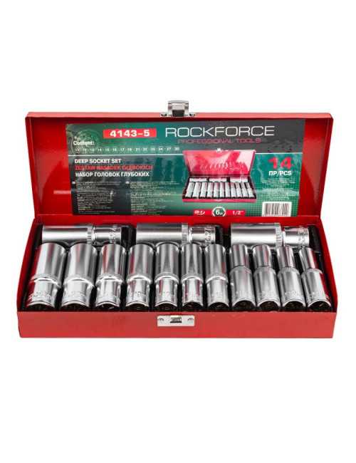 ROCKFORCE NASADKI DŁUGIE  6-KĄT. 14szt.1 2" 11-30mm