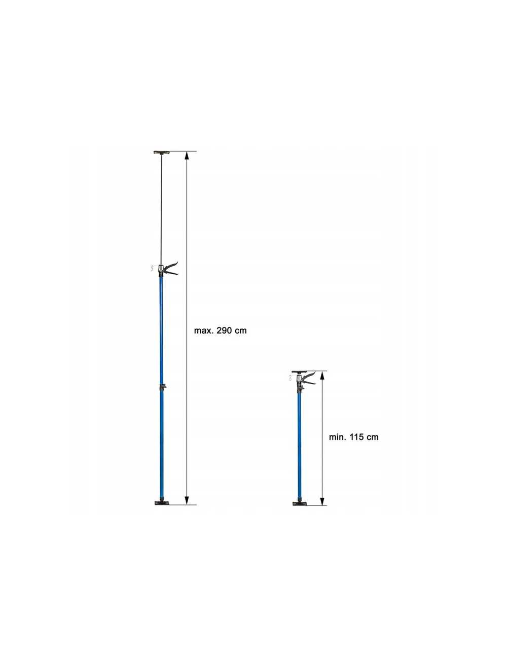 PODPORA SUFITOWA 115-290cm 2szt SILVER