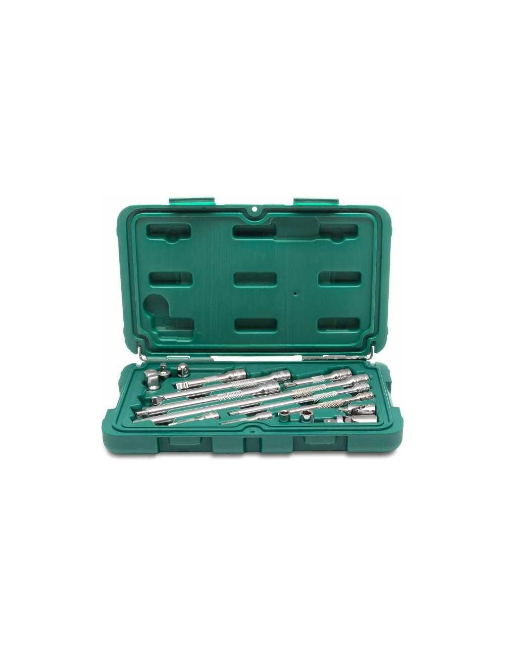 SATA ZESTAW 16 CZĘŚCIOWY AKCESORIÓW I PRZEDŁUŻEK 1 4", 3 8"