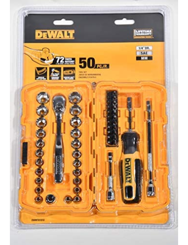 DEWALT ZESTAW KLUCZY BITÓW NASADEK  50el. 1 4" NANO