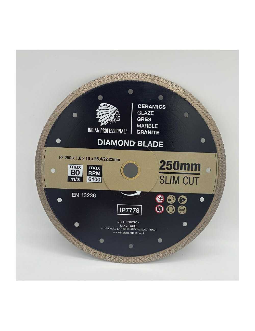 TARCZA DIAMENTOWA 250mm SLIM CUT  INDIAN PROFESSIONAL