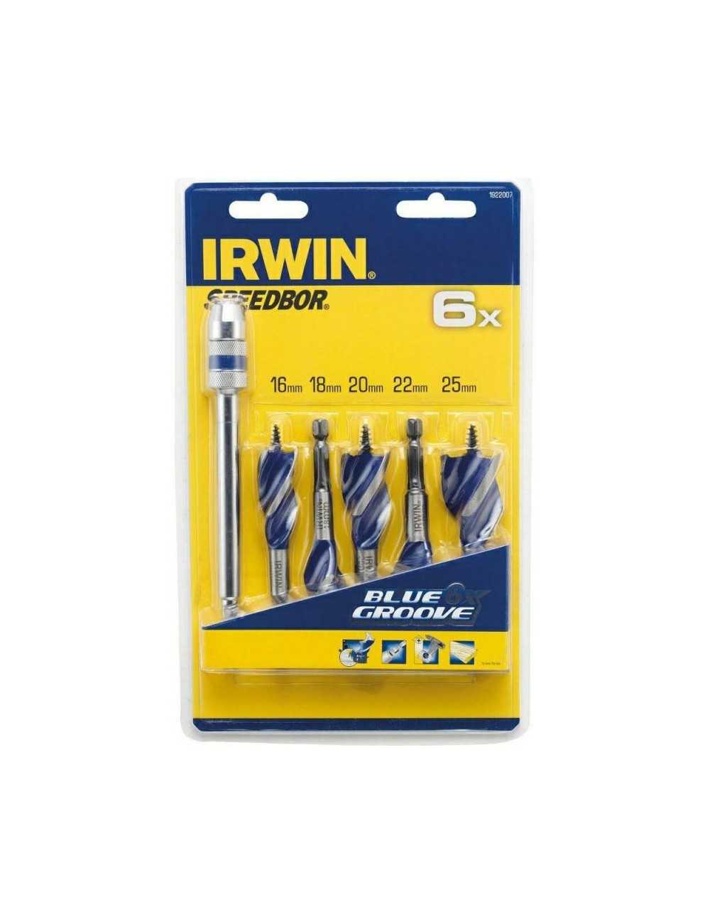 IRWIN WIERTŁO DO DREWNA KOMPLET 5szt.BLUE GROOVE 6X 16, 18, 20, 22, 25 mm