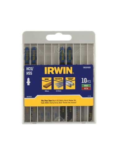 IRWIN BRZESZCZOT HCS HSS DO WYRZYNARKI TYP T  KOMPLET 10szt.  METAL (0,2-6 mm), DREWNO (<60mm) i tworzy