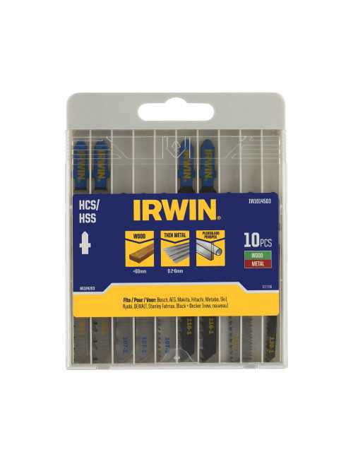 IRWIN BRZESZCZOT HCS HSS DO WYRZYNARKI TYP T  KOMPLET 10szt.  METAL (0,2-6 mm), DREWNO (<60mm) i tworzy