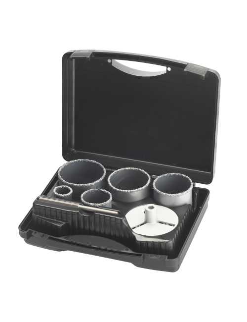 IRWIN OTWORNICA TCT HM  KOMPLET  7szt. 33, 53, 67, 73 i 83mm z trzpieniem mocującym i wiertłem centrują