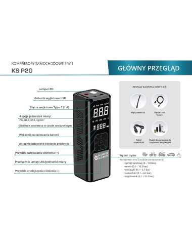 KONNER &amp; SOHNEN KOMPRESOR AKUMULATOROWY 3 w 1 P20