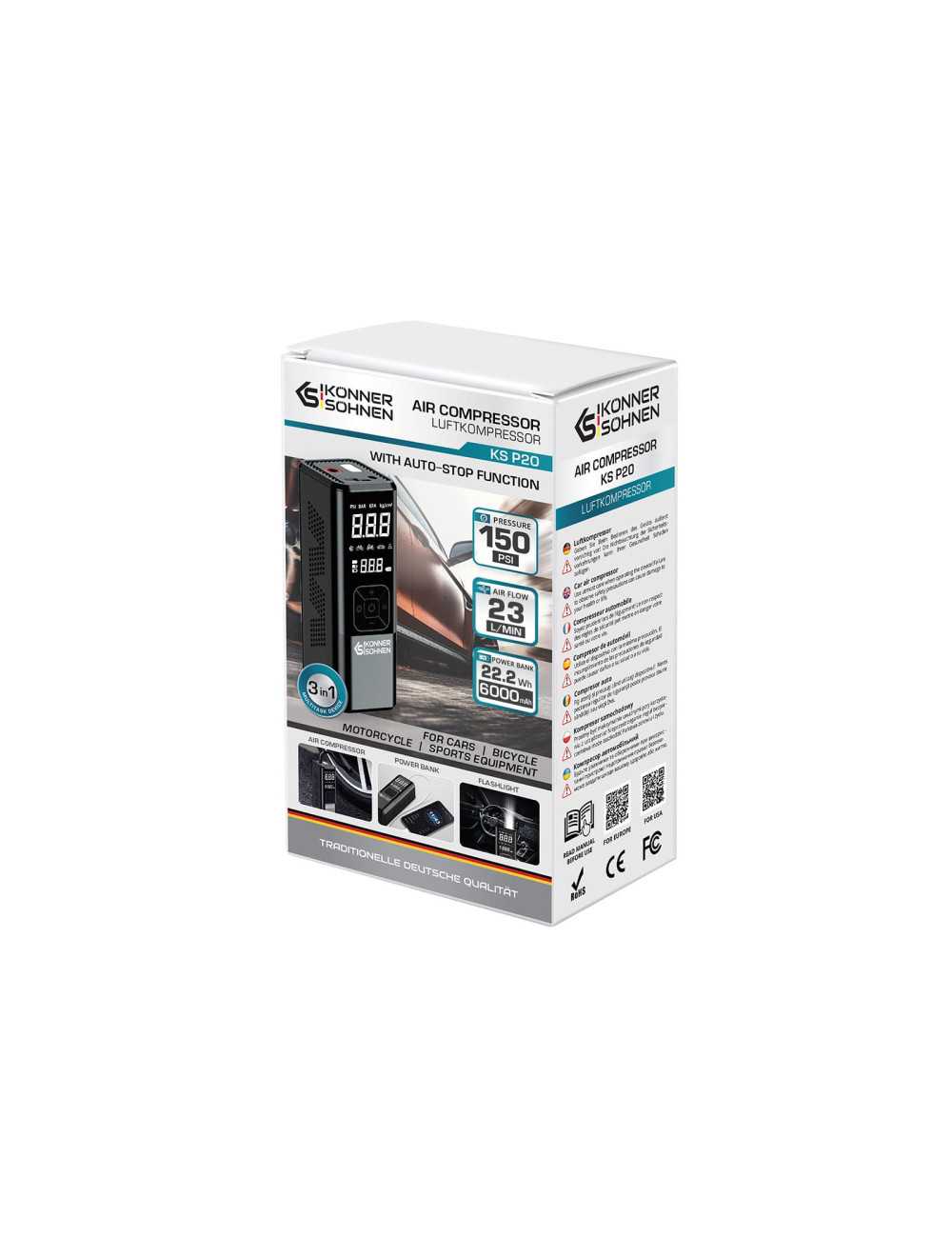 KONNER &amp; SOHNEN KOMPRESOR AKUMULATOROWY 3 w 1 P20