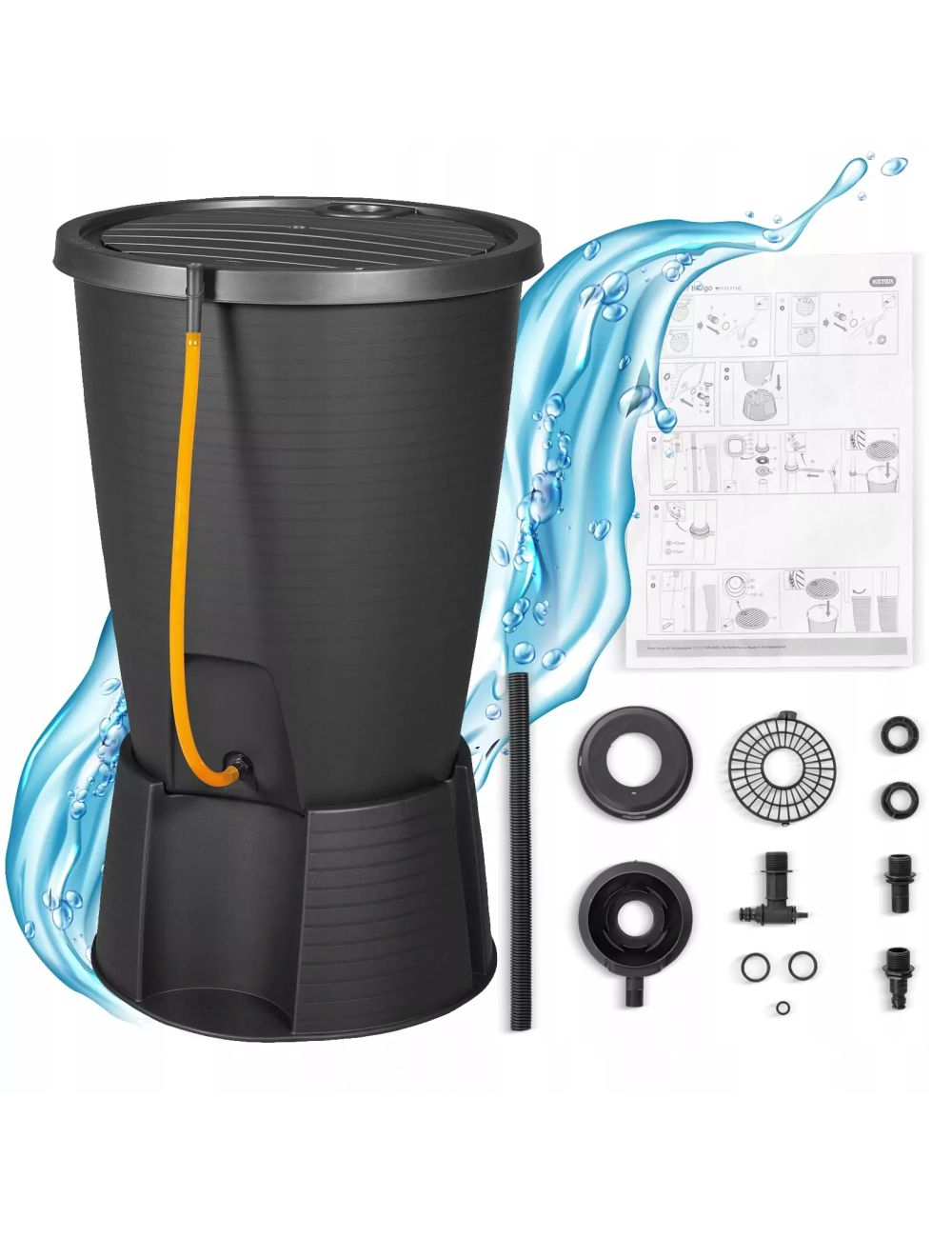 KETER ZBIORNIK NA DESZCZÓWKE INDIGO WATER BUTT + BASE  GRAFIT  200 L