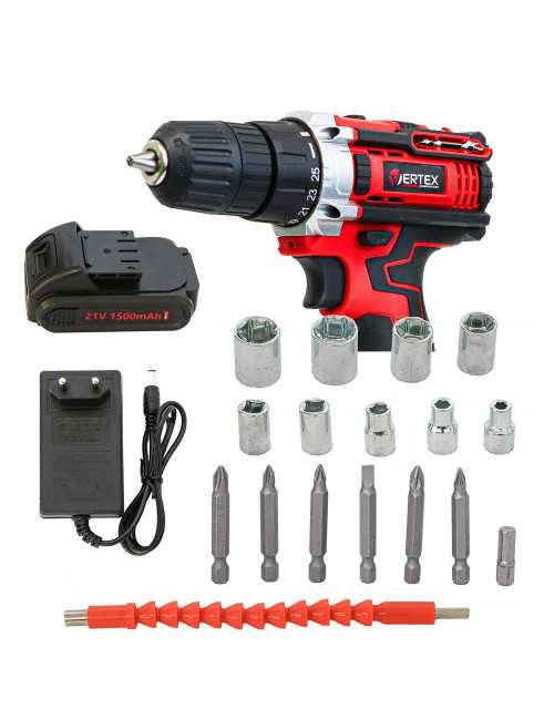 VERTEX WKRĘTARKA 21V  2x1,5Ah WALIZKA