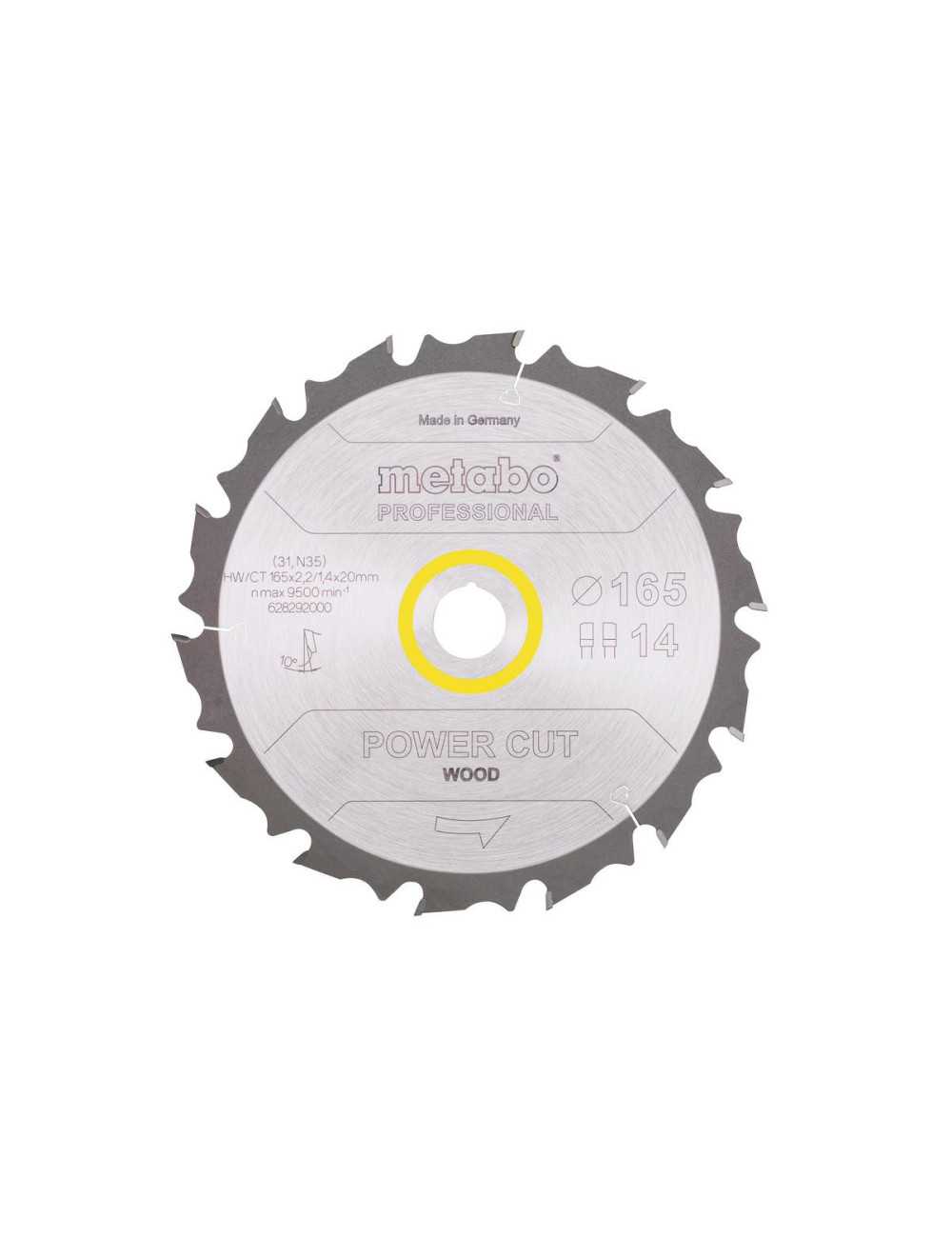 METABO PIŁA TARCZOWA FZ FA 165x20x14z  POWER CUT WOOD PROFESSIONAL