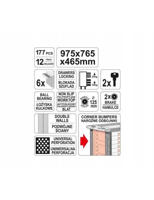 YATO SZAFKA WARSZTATOWA + 177szt. NARZĘDZI