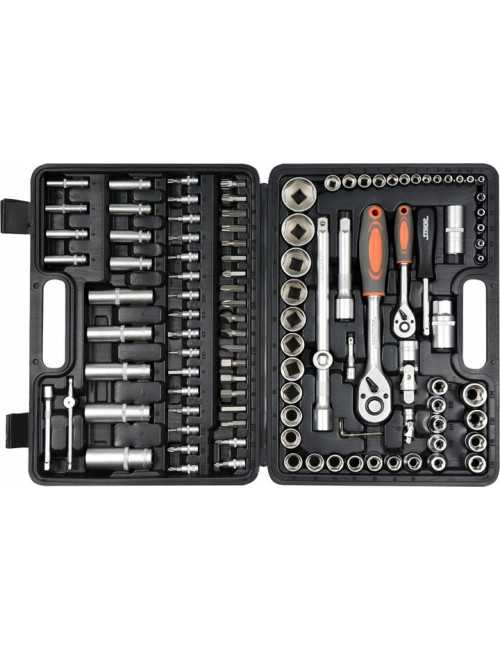 STHOR ZESTAW KLUCZY  108 ELEMENTÓW 1 2", 1 4" 58685