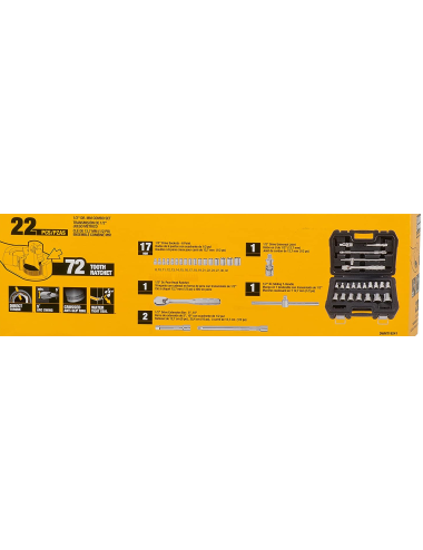 DEWALT ZESTAW KLUCZY  22el. 1 2"