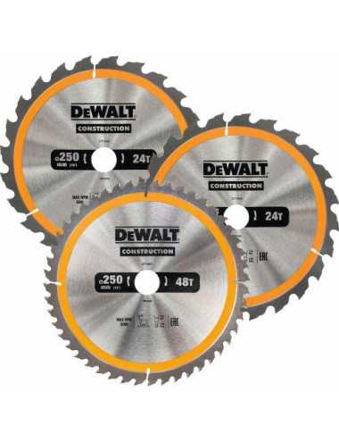 DEWALT PIŁA TARCZOWA EX  KOMPLET  3szt. 250mm 2x24z, 1x48z DT1963