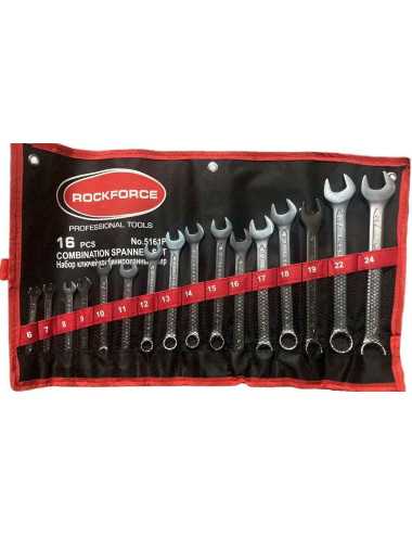 ROCKFORCE KLUCZ PŁASKO-OCZKOWY  KOMPLET 16el.