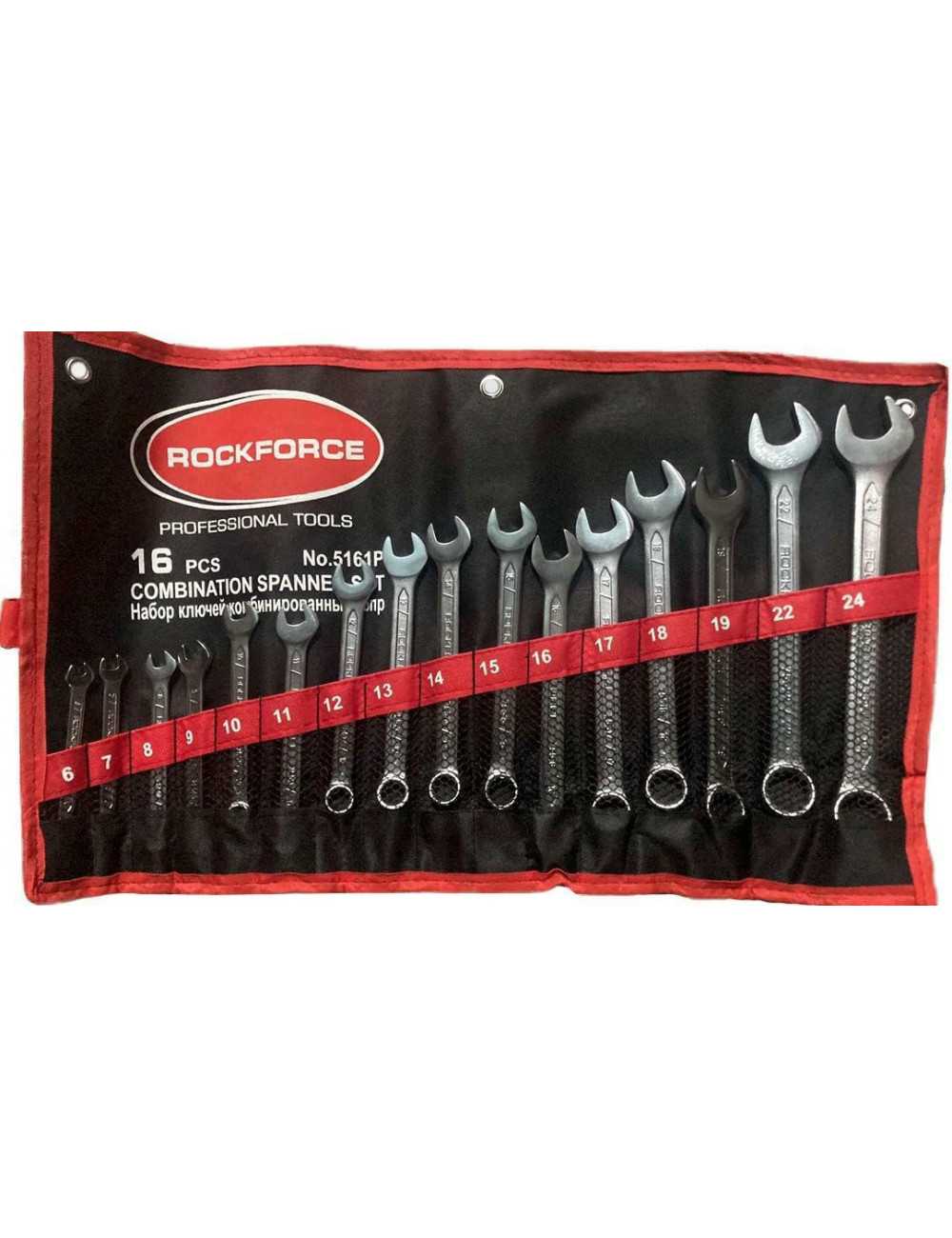 ROCKFORCE KLUCZ PŁASKO-OCZKOWY  KOMPLET 16el.