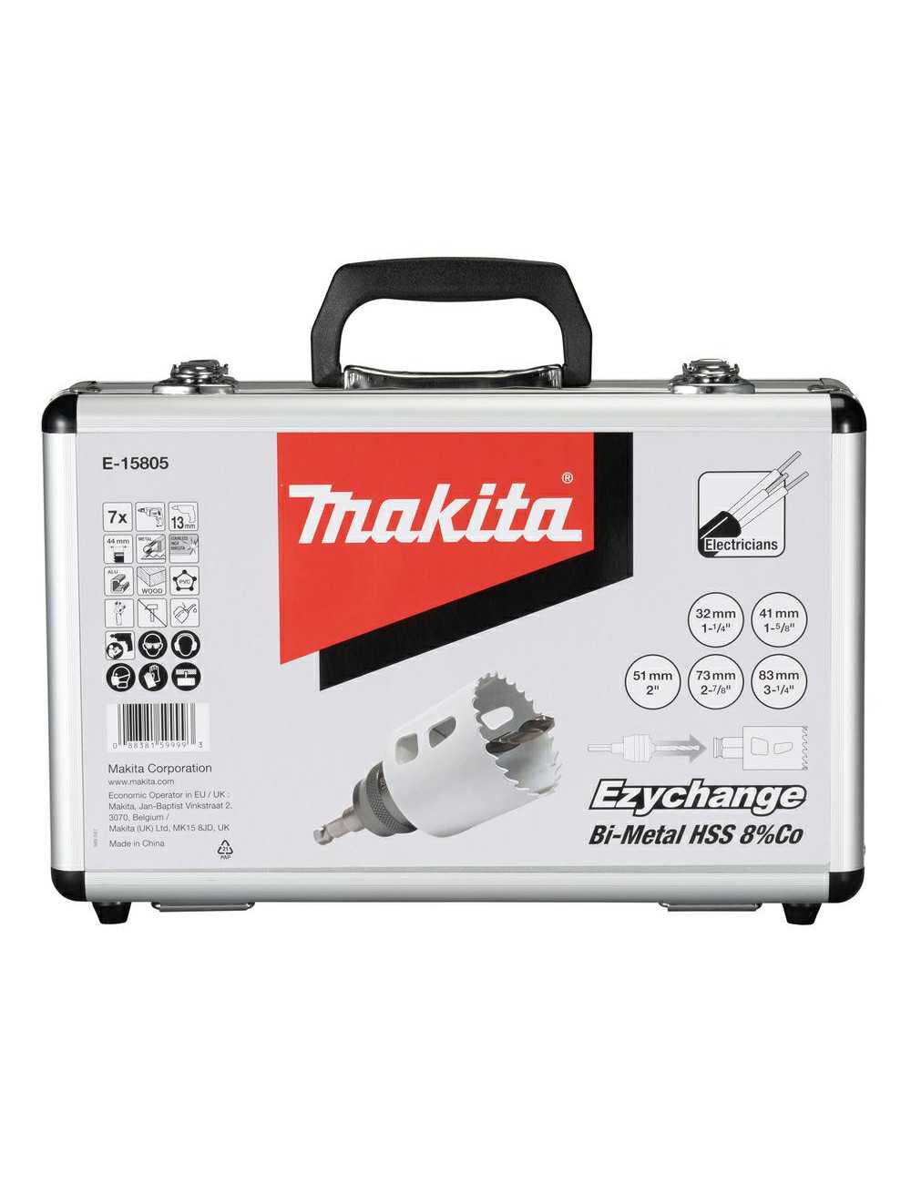 MAKITA ZESTAW OTWORNIC DLA ELEKTRYKÓW BIM "EZYCHANGE" 7szt. (32,41,51,73,83MM)+ADAPTER+