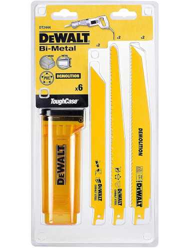 DEWALT 6 SZT  BRZESZCZOTY DO PIŁY SZABLASTEJ MIX  6szt. EXTREME + KASETA