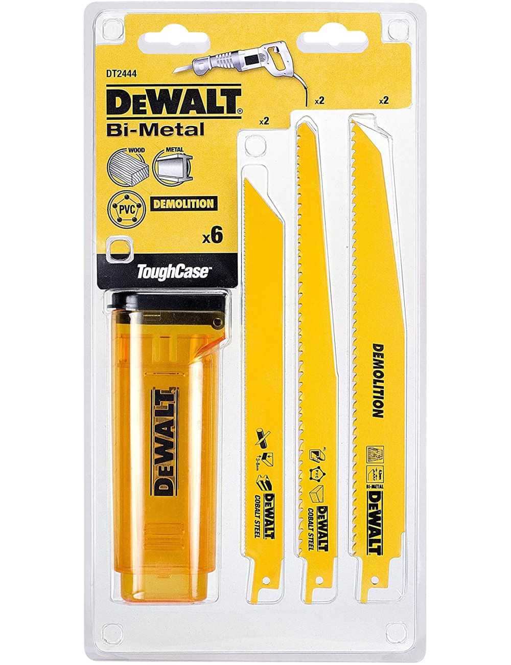 DEWALT 6 SZT  BRZESZCZOTY DO PIŁY SZABLASTEJ MIX  6szt. EXTREME + KASETA