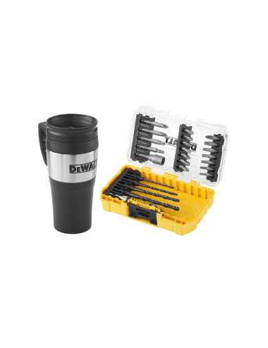 DEWALT ZESTAW WIERTEŁ I BITÓW  25cz. + KUBEK