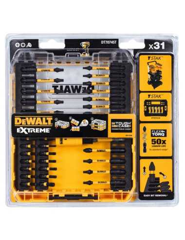 DEWALT ZESTAW KOŃCÓWEK FLEXTORQ 31cz.
