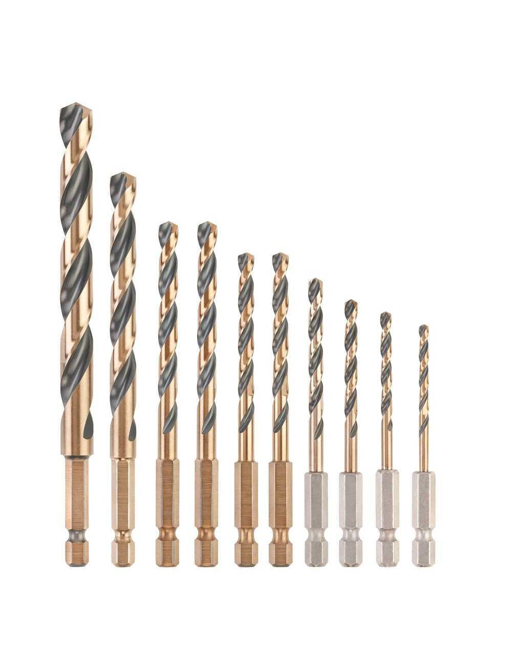 DEWALT WIERTŁO METAL HEX  KOMPLET 10szt. 3-10mm BLACK &amp; GOLD