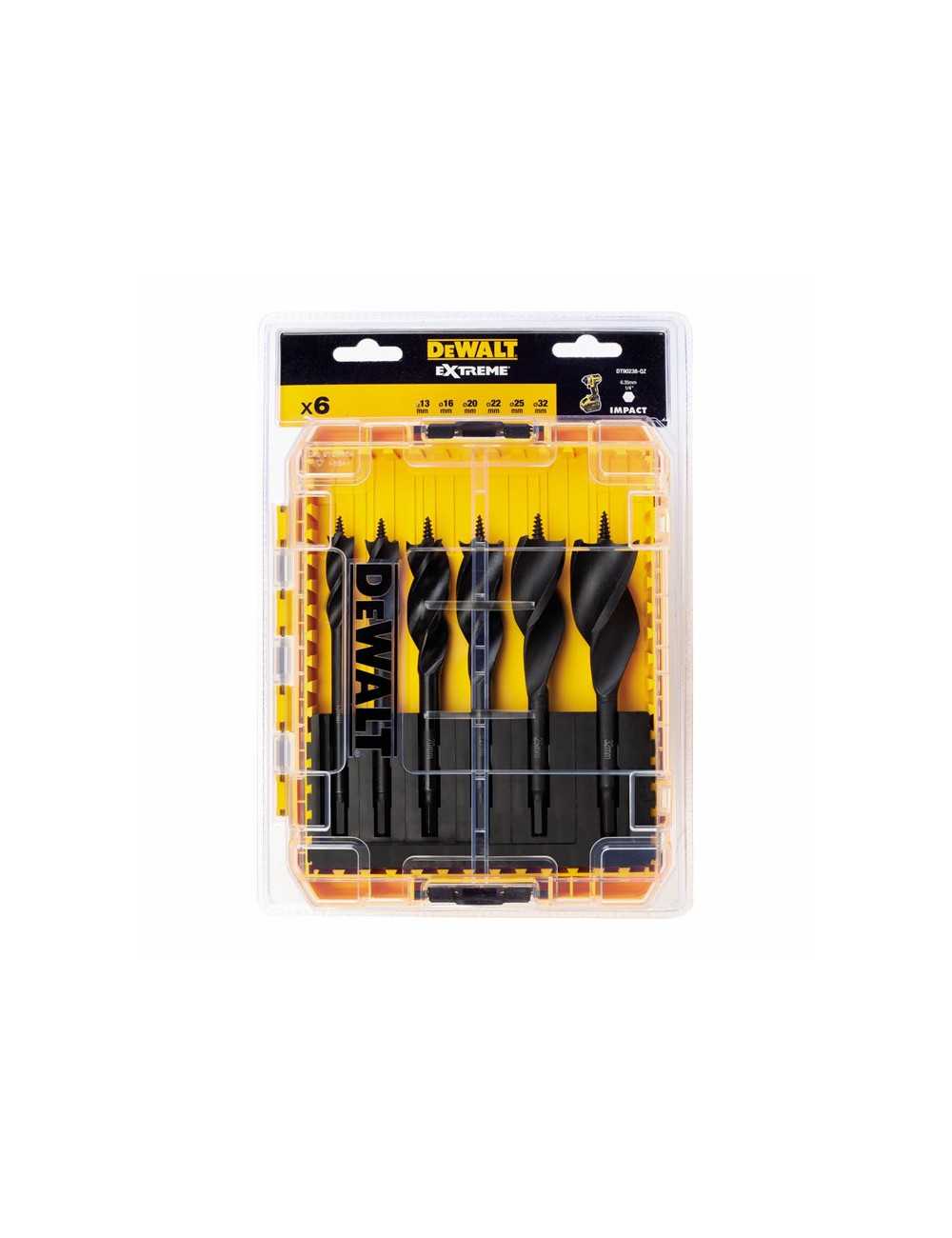 DEWALT WIERTŁO DO DREWNA  KOMPLET  6szt. 3-ostrza 13-32mm EXTREME