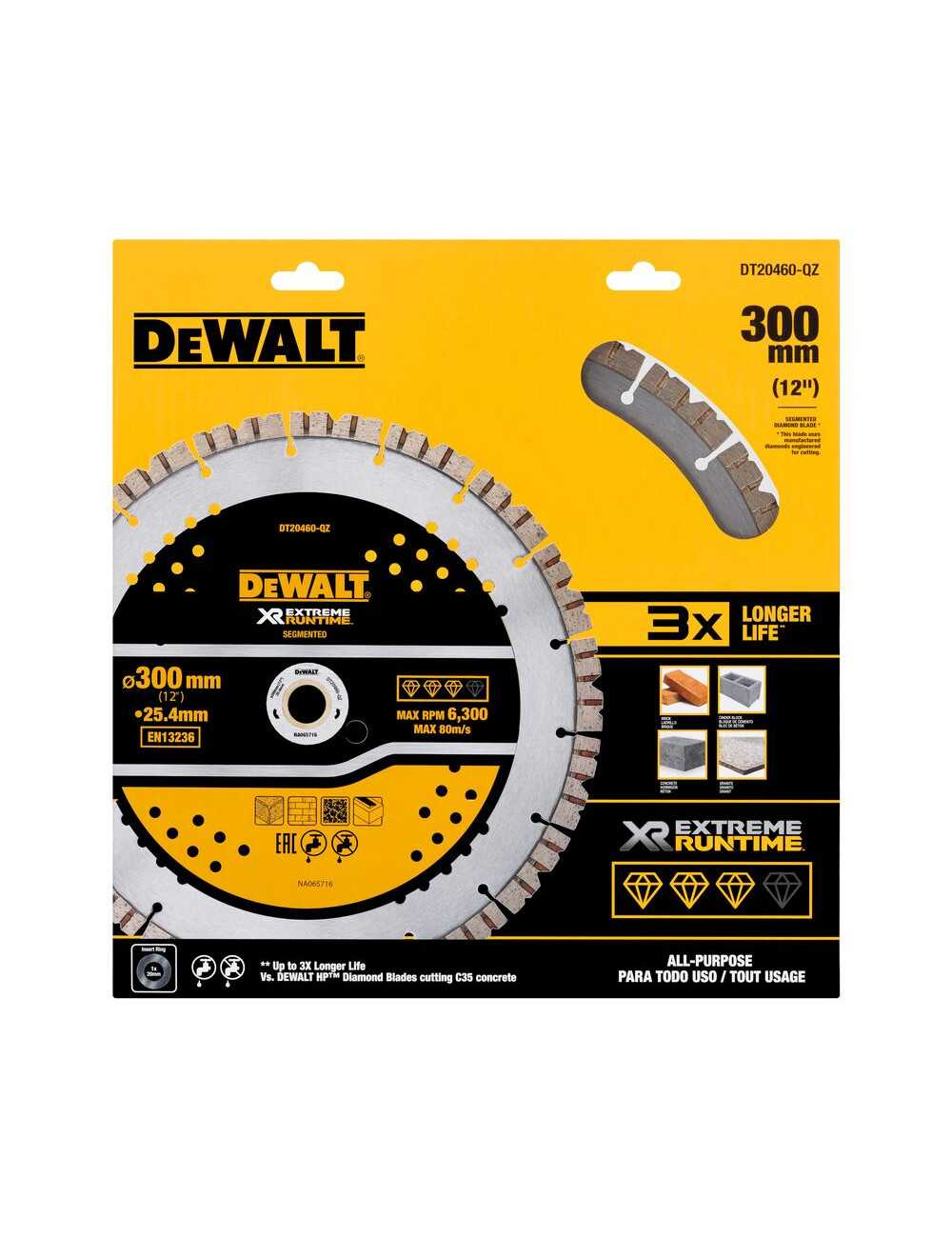 DEWALT TARCZA DIAMENTOWA SEGMENTOWA 300mm ELITE ZASTOSOWANIE OGÓLNE