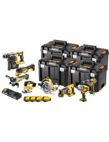 DEWALT ZESTAW COMBO 18V DCK865P4T (DCD796, DCF899H, DCS367, DCH273, DCS334, DCG405, DCS355, DCS570) 4x5,0Ah 4xTSTAK