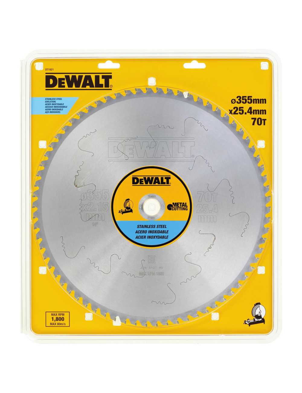 DEWALT PIŁA TARCZA DO STALI NIERDZEWNEJ 355x25,4mmx70z