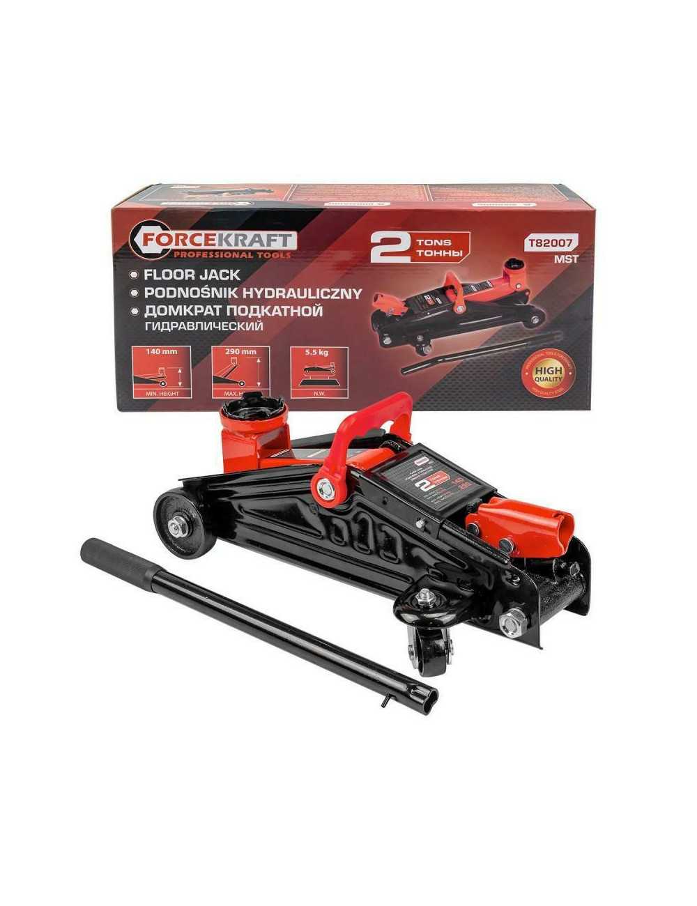 DŹWIGNIK "ŻABA" 2T  FORCEKRAFT h min - 140mm, h max - 290mm