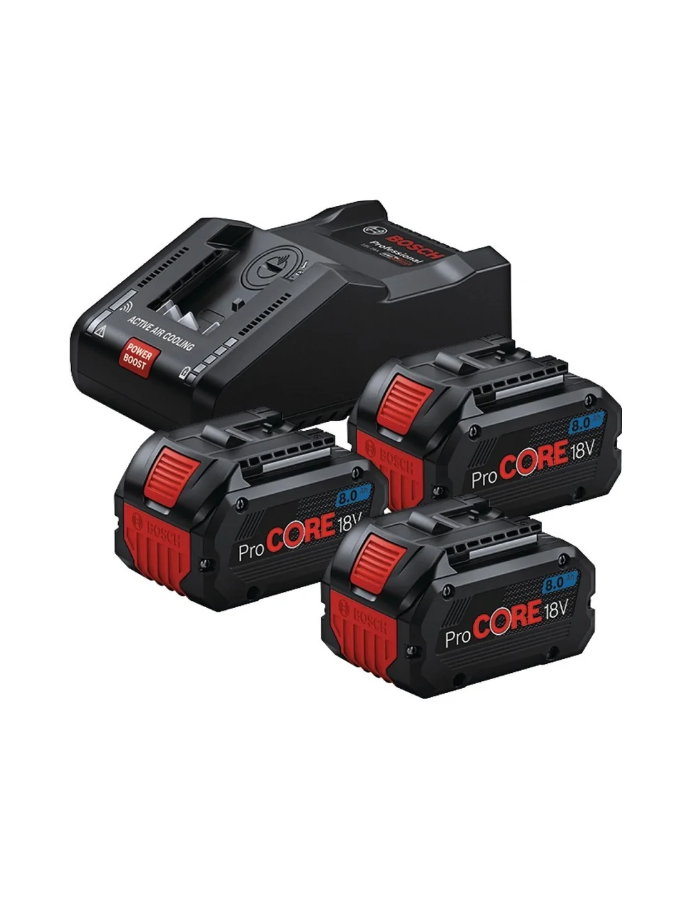 BOSCHAKUMULATOR 18V  8,0Ah x 3 + ŁADOWARKA GAL 18V-160C PROCORE