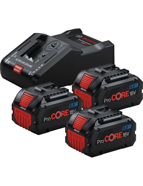 BOSCHAKUMULATOR 18V  8,0Ah x 3 + ŁADOWARKA GAL 18V-160C PROCORE