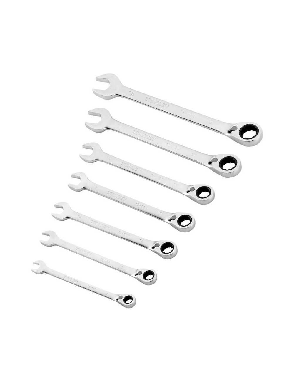 STANLEY KLUCZ PLASKO-OCZKOWY Z GRZECHOTKA Z PRZEŁĄCZNIKIEM ZESTAW  7szt.