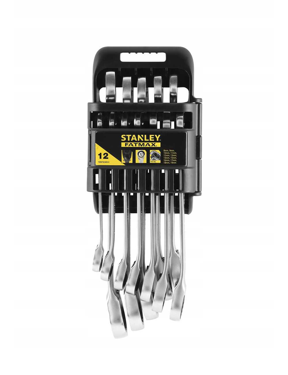 STANLEY KLUCZ PLASKO-OCZKOWY Z GRZECHOTKA ZESTAW 12szt.