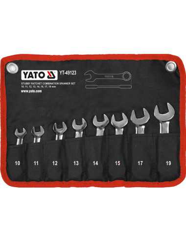 YATO KLUCZE PŁASKO OCZKOWE KRÓTKIE Z GRZECHOTKĄ 8 SZT.