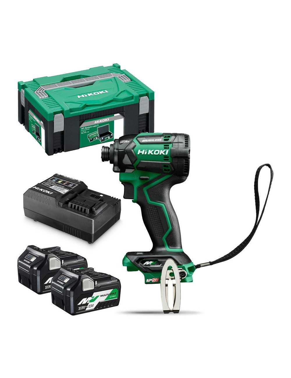 HIKOKI ZAKRĘTARKA UDAROWA 36V WH36DCWRZ 215Nm 2x2,5Ah BL MULTIVOLT IP56 HITSYSTEM